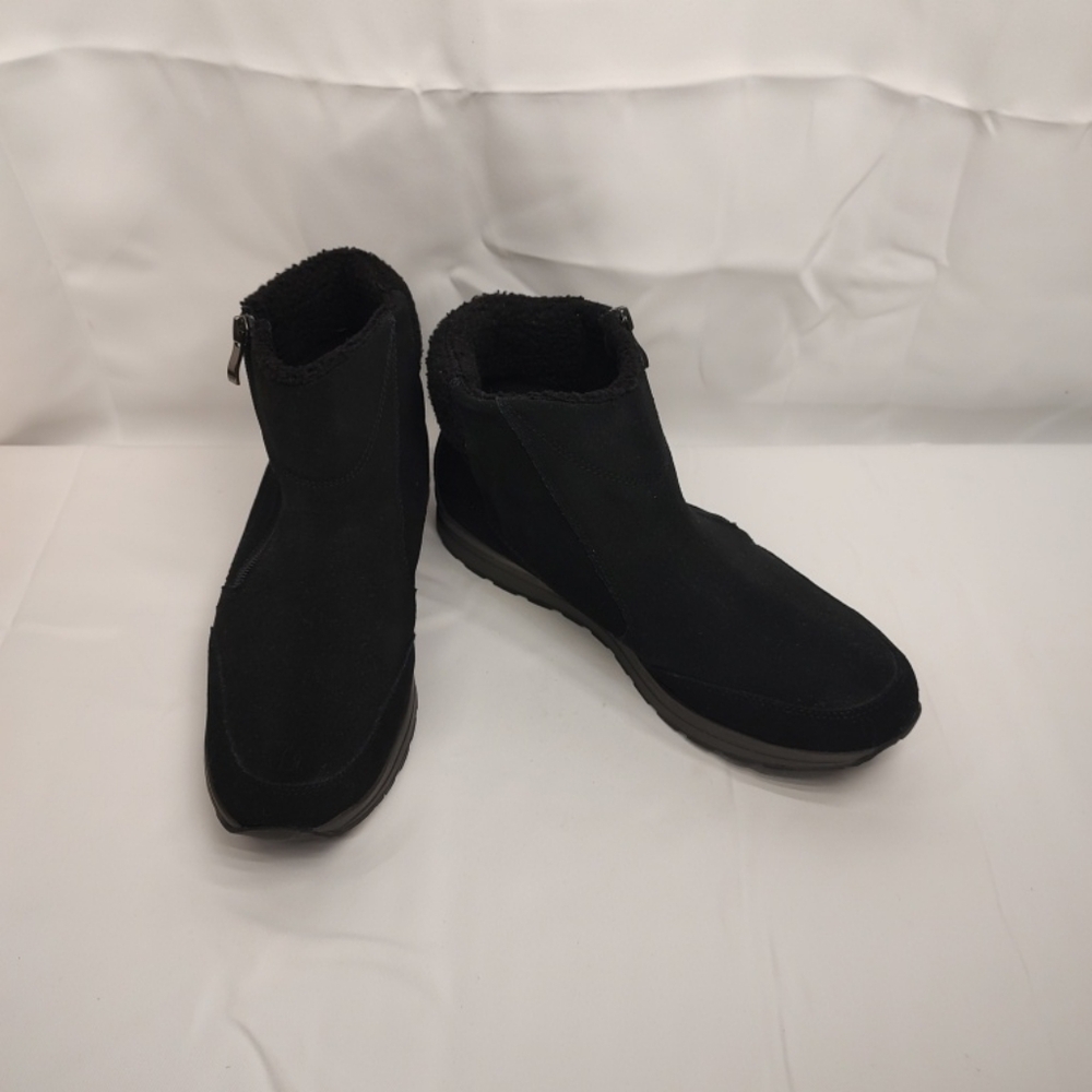 SOLD!Lands End Womens Boot Size 11B Black Suede Zip Up Winter NICE!